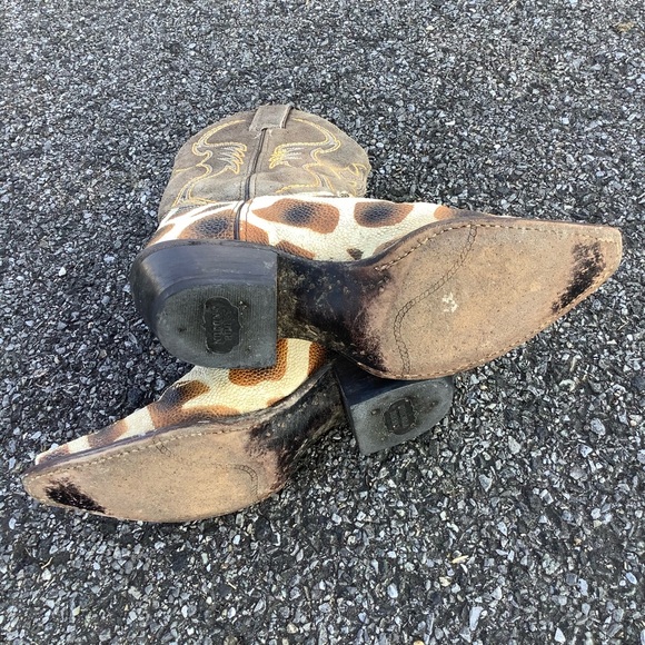 Vintage Nocona RARE Boots Womens 7.5 Leather Animal Print Western Cowboy Cowgirl - Picture 10 of 10